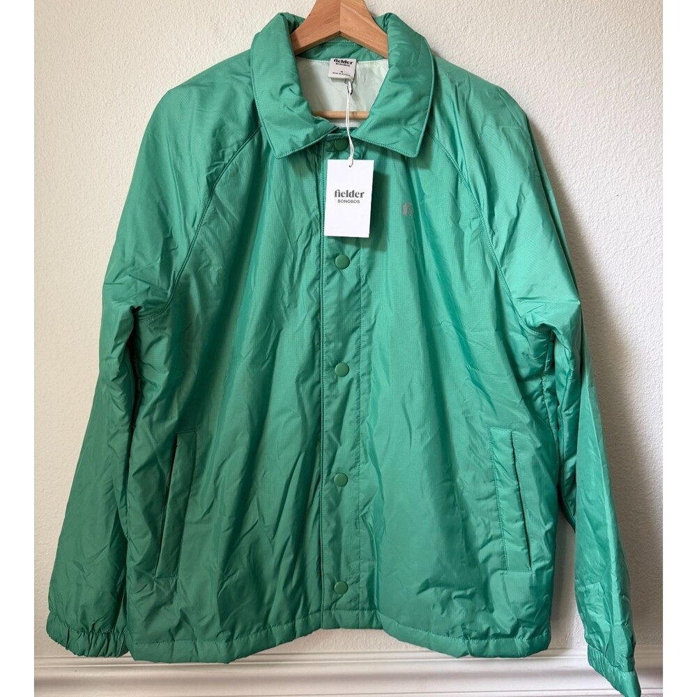 Bonobos Fielder Jacket NEW Mens M Green Snap Ripstop Windbreaker Coaches Jacket
